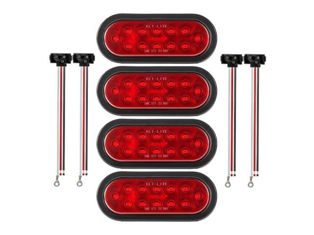 VEVOR Trailer Lights, 4PCS 12V Oval LED Trailer Tail Lights Kit with Stop Brake Turn Tail Lamp, Waterproof Tow Lighting Kit for Boat Truck Camper...