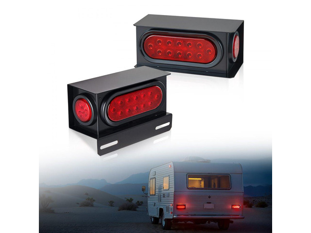 VEVOR Trailer Lights, 10-30V LED Trailer Tail Lights Kit with Stop Brake Turn Tail Clearance (Side) Lamp, Left and Right Waterproof Tow Lighting...