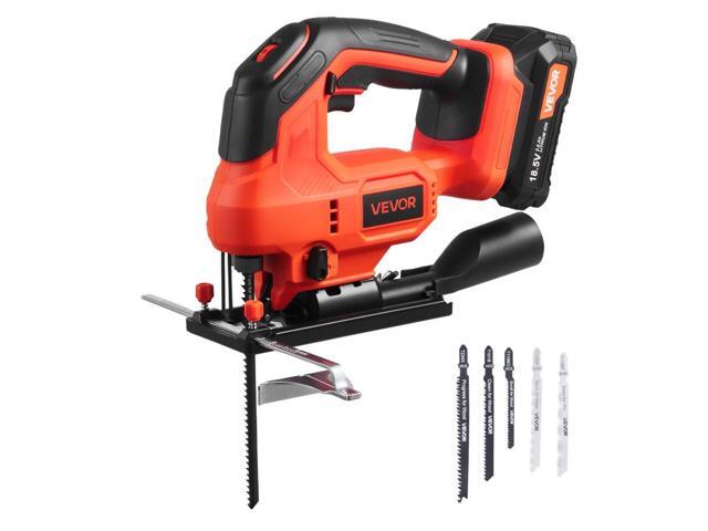 VEVOR Cordless Jig Saw, 20 V, 3000 SPM Blade Speed, Cordless Jigsaw with Battery and Charger, LED Light, 6 Variable Speed, 0- 45° Bevel Cuts, with...
