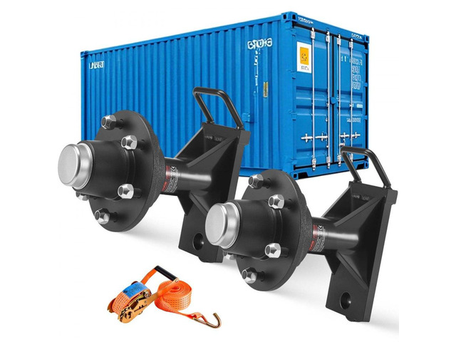 Shipping Container Wheels 6-Lug Wheels Kit, Heavy Duty Shipping Container Axle with Ratchet Tie Down-Moves 20 ft - 40 ft, Secure Transport for...