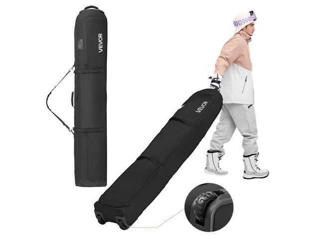 Ski Roller Bag, Up to 68.9 in/175 cm, Padded Snowboard Bag with Wheels for Air Travel, 600D Waterproof Oxford Fabric, with Adjustable Straps, for...