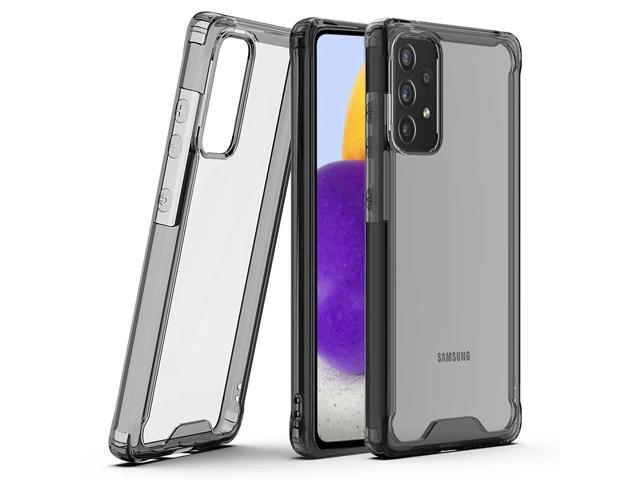 Reiko High Quality 2X Clean PC and TPU Bumper Case In Black For Samsung Galaxy A72 5G