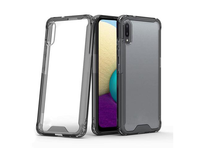Reiko High Quality 2X Clean PC and TPU Bumper Case In Black For Samsung Galaxy A20 /M02
