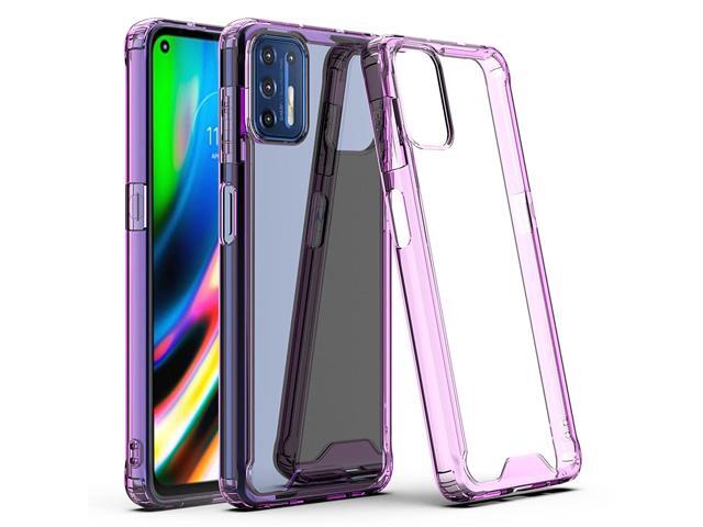 Moto G9 Plus High quality TPU Bumper and Clarity PC Case In Purple