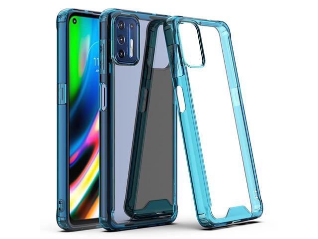 Moto G9 Plus High quality TPU Bumper and Clarity PC Case In Blue