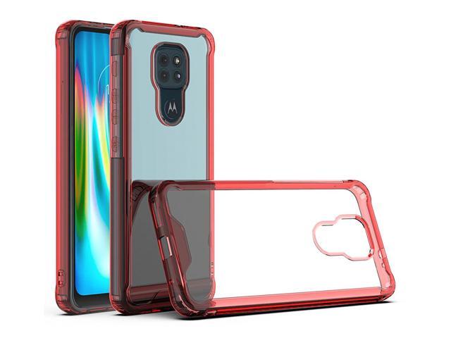 Moto E7 Plus/G9/G9 Play High quality TPU Bumper and Clarity PC Case In Red