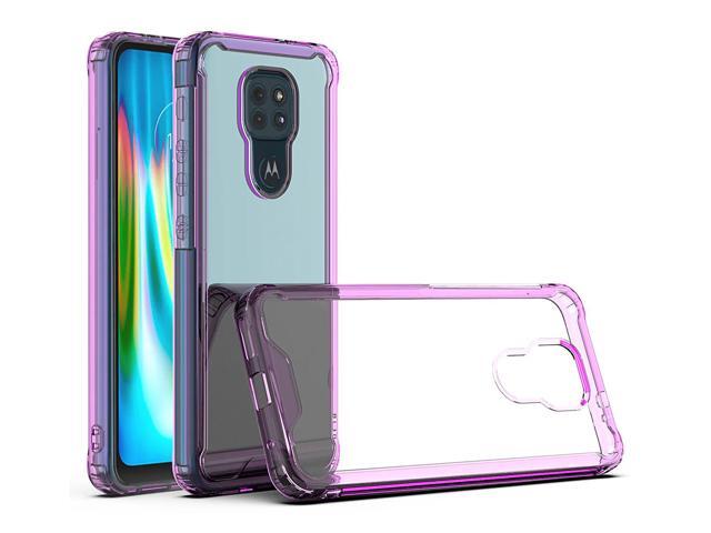 Moto E7 Plus/G9/G9 Play High quality TPU Bumper and Clarity PC Case In Purple