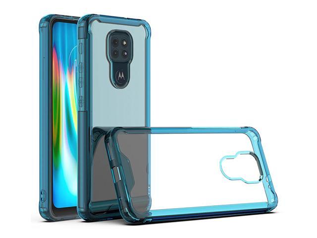 Moto E7 Plus/G9/G9 Play High quality TPU Bumper and Clarity PC Case In Blue