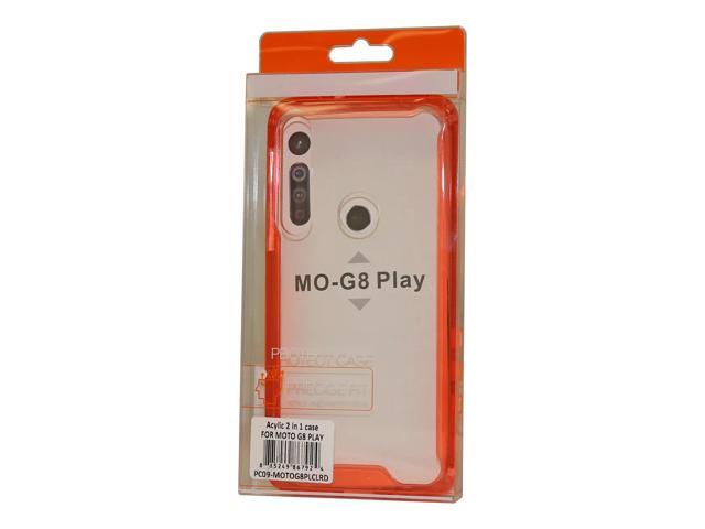 Reiko MOTOROLA G8 PLAY High quality Tpu Bumper and Clarity PC Case In Red