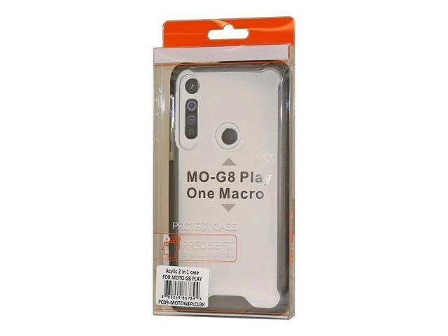 Reiko MOTOROLA G8 PLAY High quality Tpu Bumper and Clarity PC Case In Black