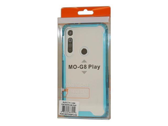 Reiko MOTOROLA G8 PLAY High quality Tpu Bumper and Clarity PC Case In Blue