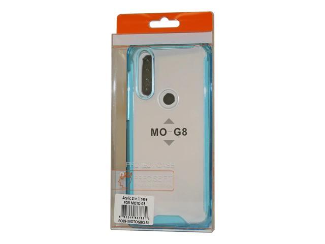 Reiko MOTOROLA G8 High quality Tpu Bumper and Clarity PC Case In Blue