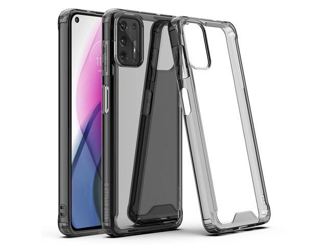 Reiko High Quality 2X Clean PC and TPU Bumper Case In Black For Moto G Stylus 2021