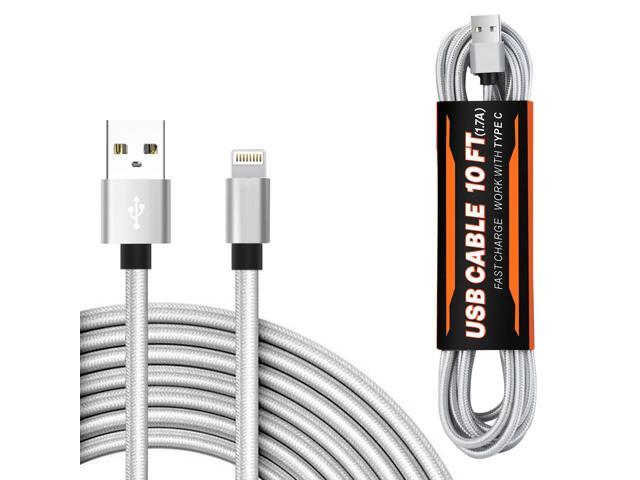 1.7A 10FT USB Cable For IOS In Silver