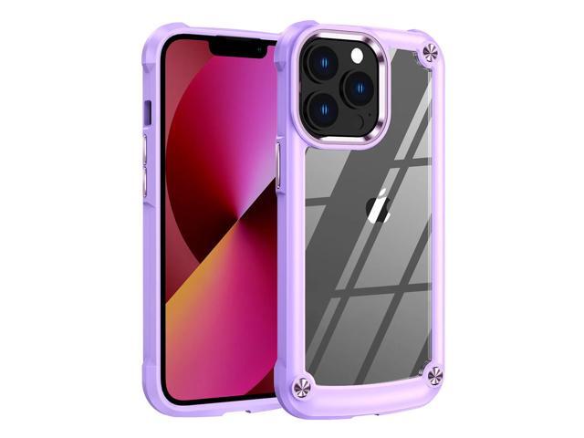 High Quality Clean PC,TPU and Metal Bumper Case For iPhone 13 PRO In Purple