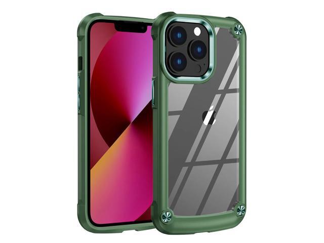 High Quality Clean PC,TPU and Metal Bumper Case For iPhone 13 PRO In Green