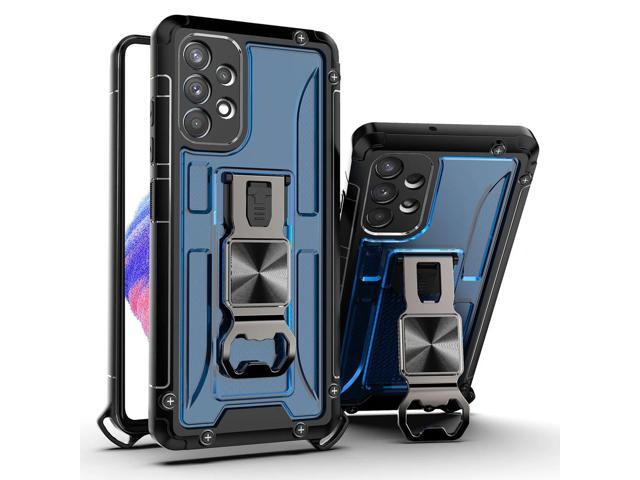 Kickstand Ring Holder/Bottle Opener with Magnetic Car Mount for Samsung Galaxy A53 5G In Blue