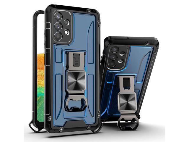 Kickstand Ring Holder/Bottle Opener with Magnetic Car Mount for Samsung Galaxy A33 5G In Blue