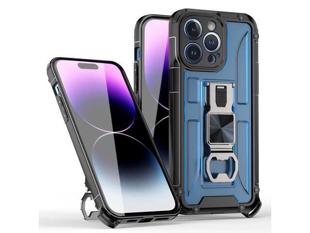 Kickstand Ring Holder/Bottle Opener with Magnetic Car Mount for IPHONE 14 PRO MAX In Blue