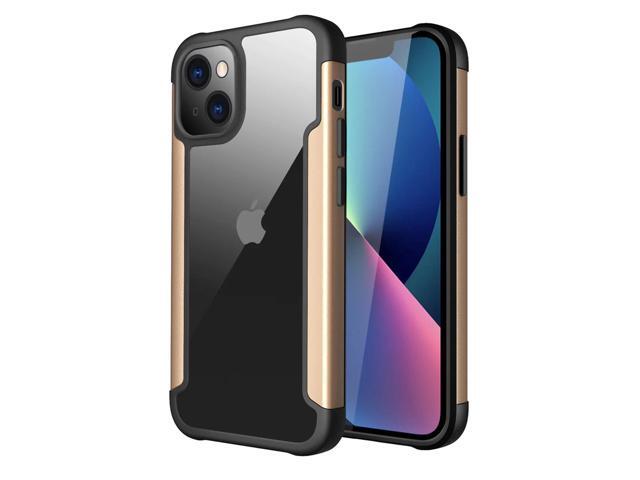 High Quality Clean PC,TPU and Metal Bumper Case For iPhone 13 Mini In Gold