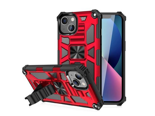 Built-in Kickstand TPU Case with Magnetic Mount for APPLE IPHONE 13 in Red
