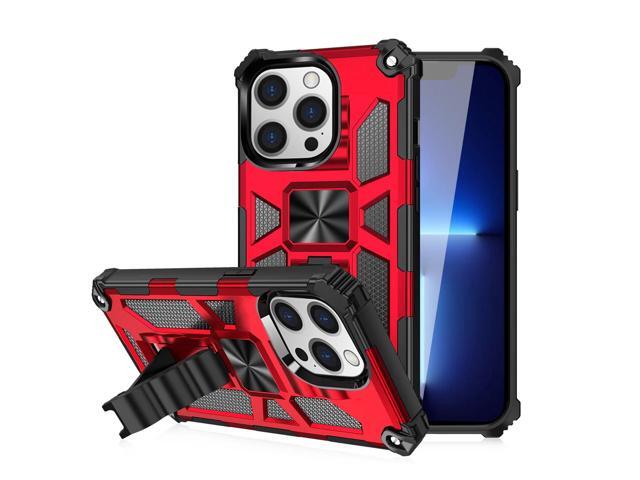 Built-in Kickstand TPU Case with Magnetic Mount for APPLE IPHONE 13 PRO MAX in Red
