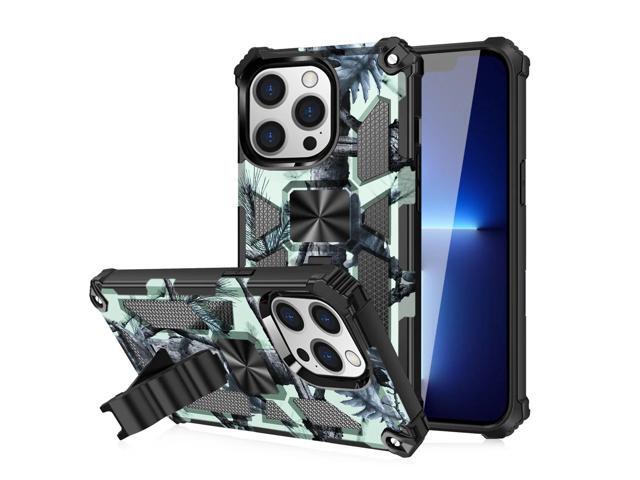 Built-in Kickstand TPU Case with Magnetic Mount for APPLE IPHONE 13 PRO MAX in Tree leaf patterns