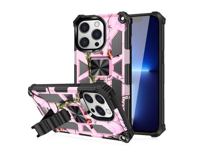 Built-in Kickstand TPU Case with Magnetic Mount for APPLE IPHONE 13 PRO MAX in Tree leaf patterns