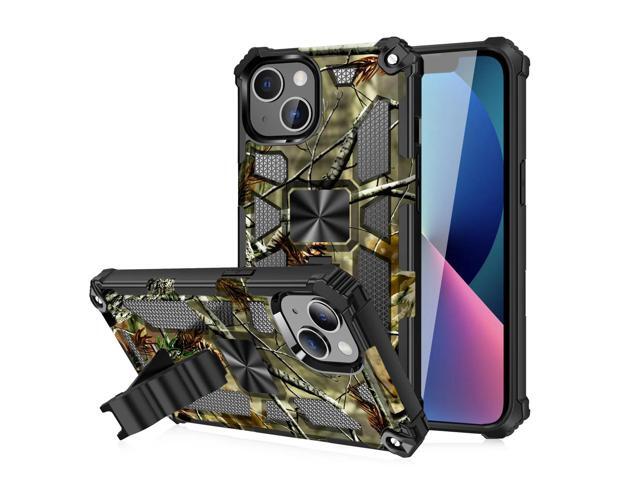 Built-in Kickstand TPU Case with Magnetic Mount for APPLE IPHONE 13 in Tree leaf patterns
