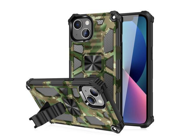 Built-in Kickstand TPU Case with Magnetic Mount for APPLE IPHONE 13 in Camouflage