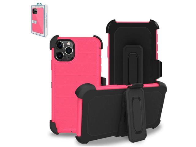 3-In-1 Hybrid Heavy Duty Holster Combo Case For APPLE IPHONE 11 PRO In Hot Pink