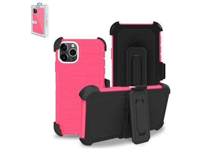 3-In-1 Hybrid Heavy Duty Holster Combo Case For APPLE IPHONE 11 PRO In Hot Pink