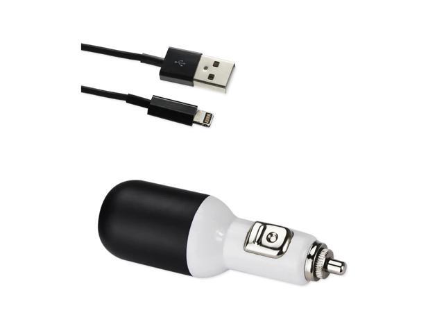 REIKO 8 PIN Portable CAR CHARGER WITH CABLE IN BLACK