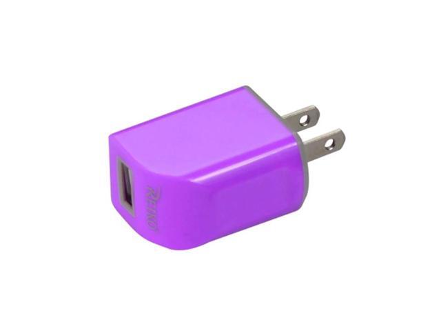 REIKO MICRO USB 1 AMP PORTABLE MICRO TRAVEL ADAPTER CHARGER WITH CABLE IN PURPLE