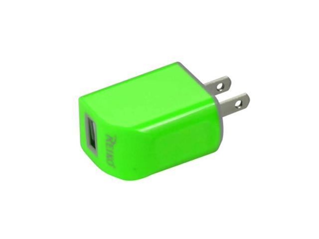 REIKO MICRO USB 1 AMP PORTABLE MICRO TRAVEL ADAPTER CHARGER WITH CABLE IN GREEN