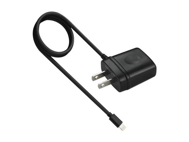 REIKO PORTABLE 8PIN USB TRAVEL ADAPTER CHARGER WITH BUILT IN CABLE IN BLACK