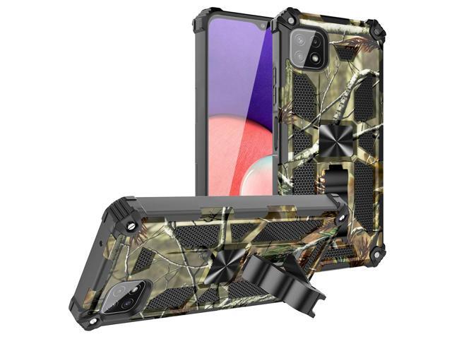 Built-in Kickstand TPU Case with Magnetic Mount for SAMSUNG GALAXY A22 5G in Tree leaf patterns