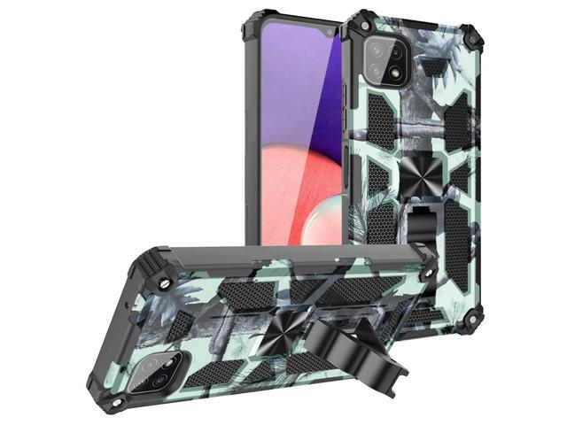 Built-in Kickstand TPU Case with Magnetic Mount for SAMSUNG GALAXY A22 5G in Tree leaf patterns