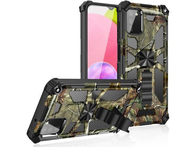 Built-in Kickstand TPU Case with Magnetic Mount for SAMSUNG GALAXY A02S in Tree leaf patterns