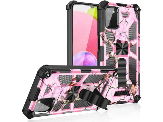 Built-in Kickstand TPU Case with Magnetic Mount for SAMSUNG GALAXY A02S in Tree leaf patterns