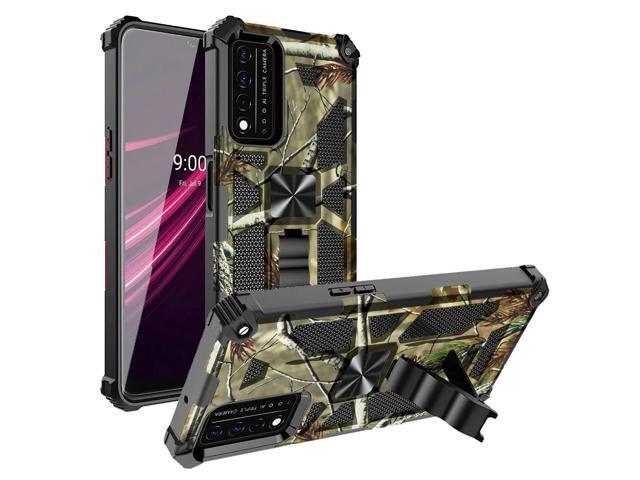 Built-in Kickstand TPU Case with Magnetic Mount for REVVL 5G in Tree leaf patterns
