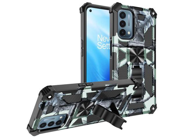 Built-in Kickstand TPU Case with Magnetic Mount for ONEPLUS NORD N200 5G in Tree leaf patterns