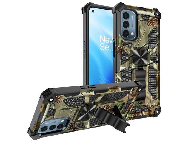 Built-in Kickstand TPU Case with Magnetic Mount for ONEPLUS NORD N200 5G in Tree leaf patterns