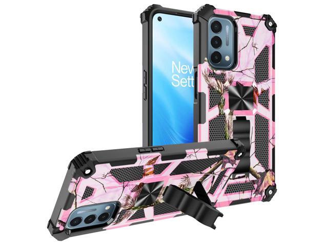 Built-in Kickstand TPU Case with Magnetic Mount for ONEPLUS NORD N200 5G in Tree leaf patterns