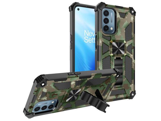 Built-in Kickstand TPU Case with Magnetic Mount for ONEPLUS NORD N200 5G in Camouflage