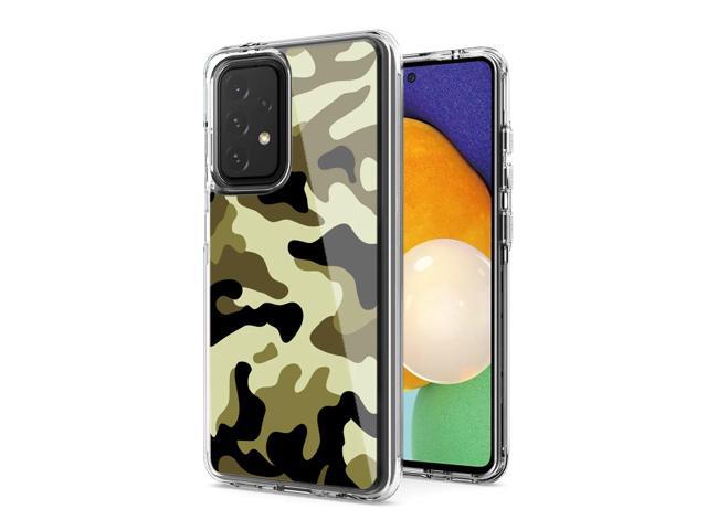 Camouflage Dual Layer Hybrid Hard Plastic and Soft TPU Rubber Case Cover for SAMSUNG GALAXY A52 5G In Green