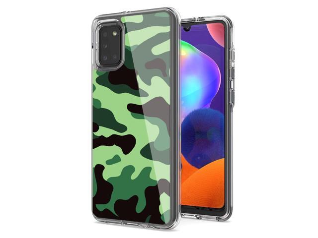 Camouflage Dual Layer Hybrid Hard Plastic and Soft TPU Rubber Case Cover for SAMSUNG GALAXY A31 In Mint Green