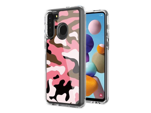 Camouflage Dual Layer Hybrid Hard Plastic and Soft TPU Rubber Case Cover for SAMSUNG GALAXY S21/S30 In Pink