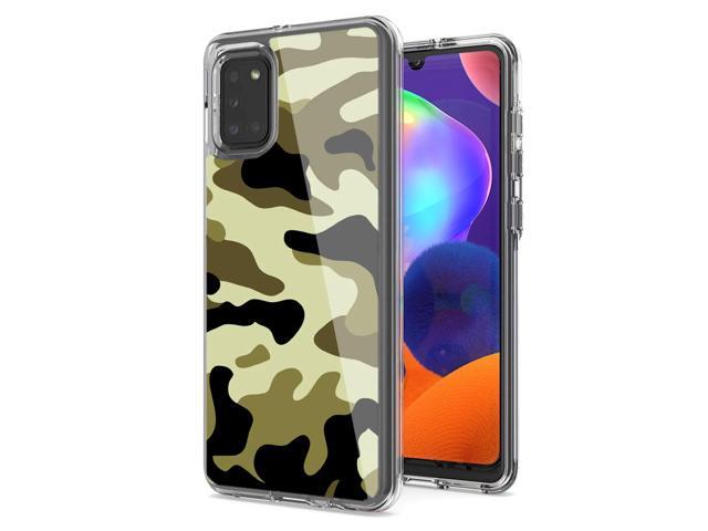 Camouflage Dual Layer Hybrid Hard Plastic and Soft TPU Rubber Case Cover for SAMSUNG GALAXY A31 In Green