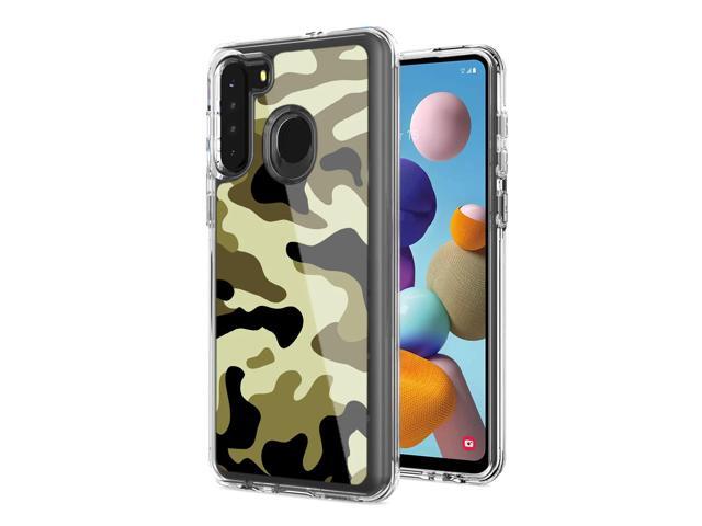 Camouflage Dual Layer Hybrid Hard Plastic and Soft TPU Rubber Case Cover for SAMSUNG GALAXY S21/S30 In Green